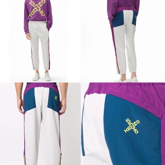 NWT: KENZOJoggers Color Block with Logo on Back Pocket Size XXL Waist 34